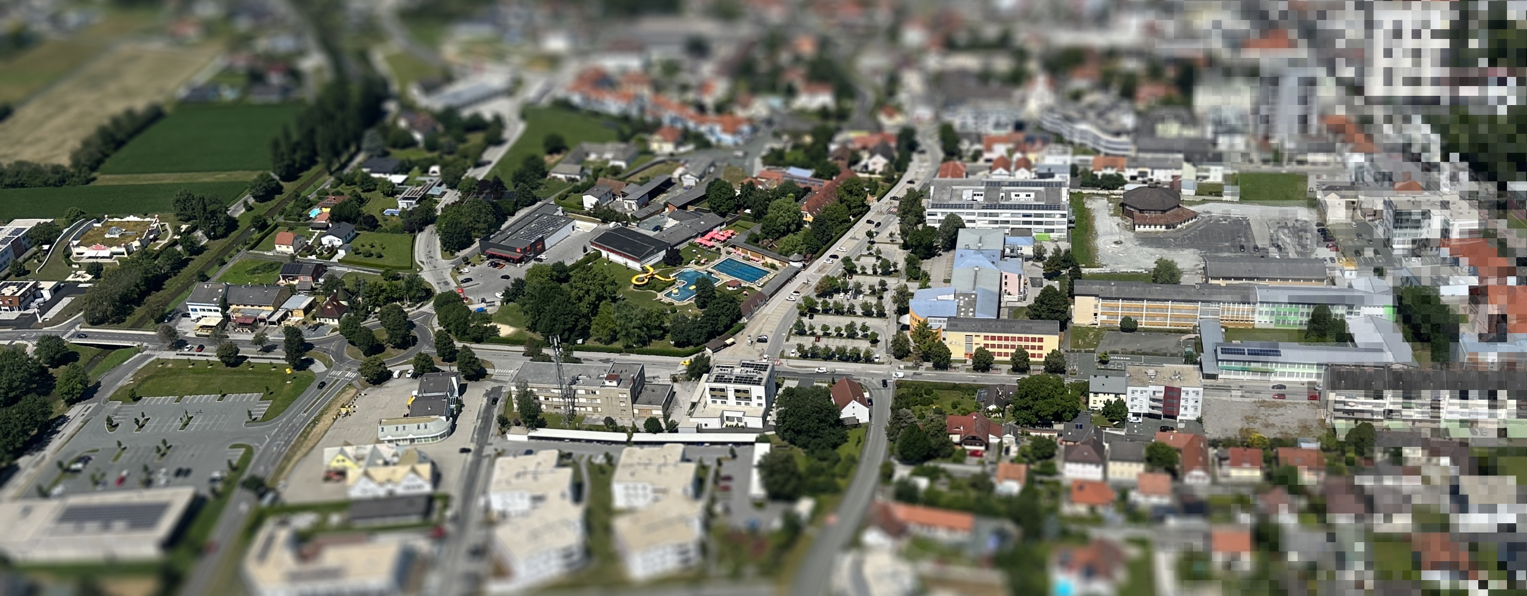 a tilt-shifted picture of oberwart
